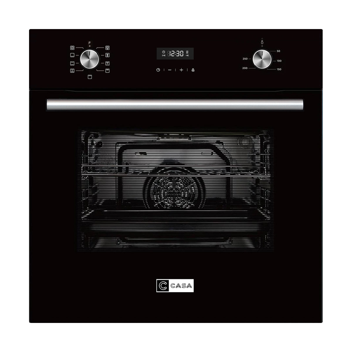 CASA 60cm 72L Electric Built-in Wall Oven Black Glass with Digital Timer CA60ED