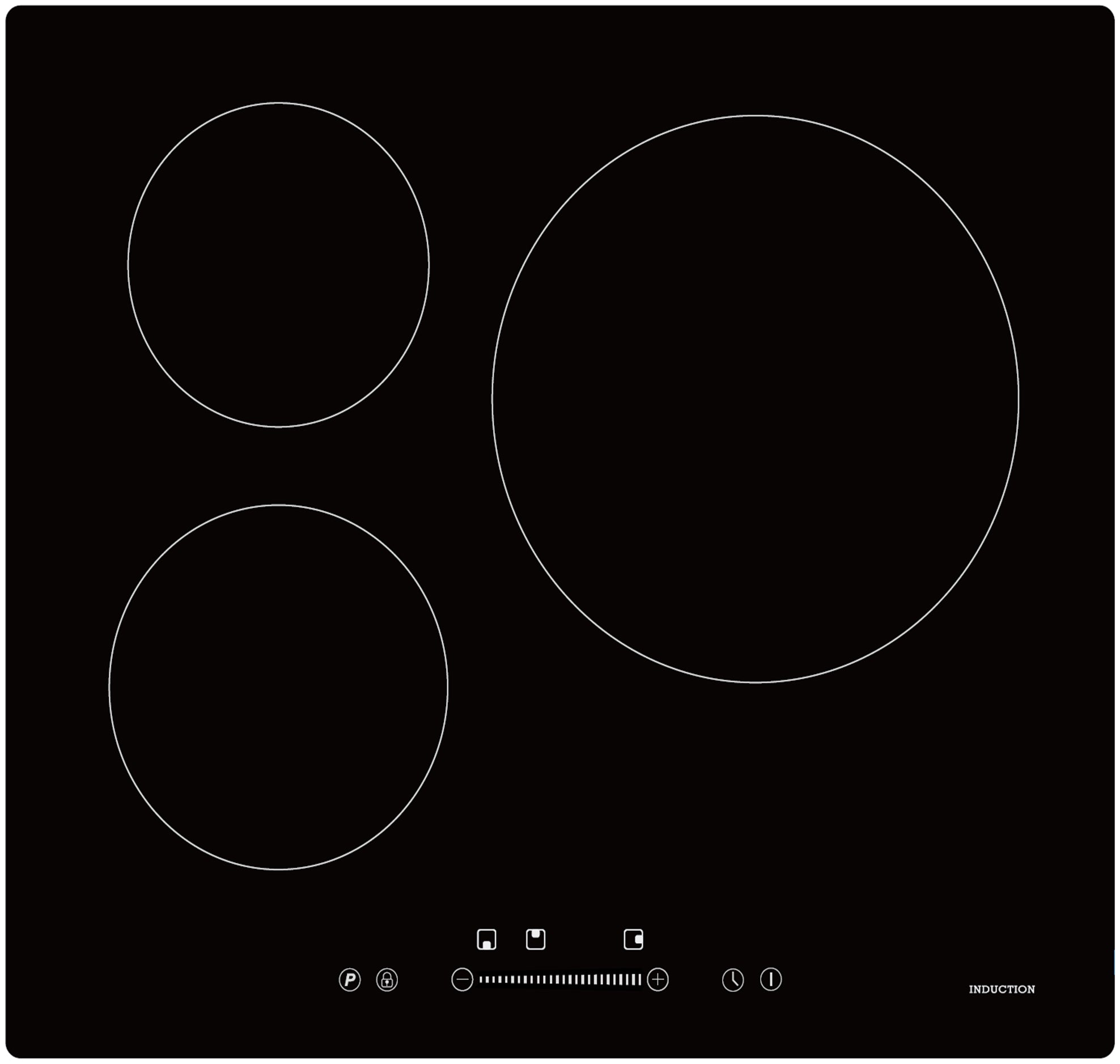 CASA 60cm 3 Zone Induction Cooktop — Polished black crystal glass CAS6013Z